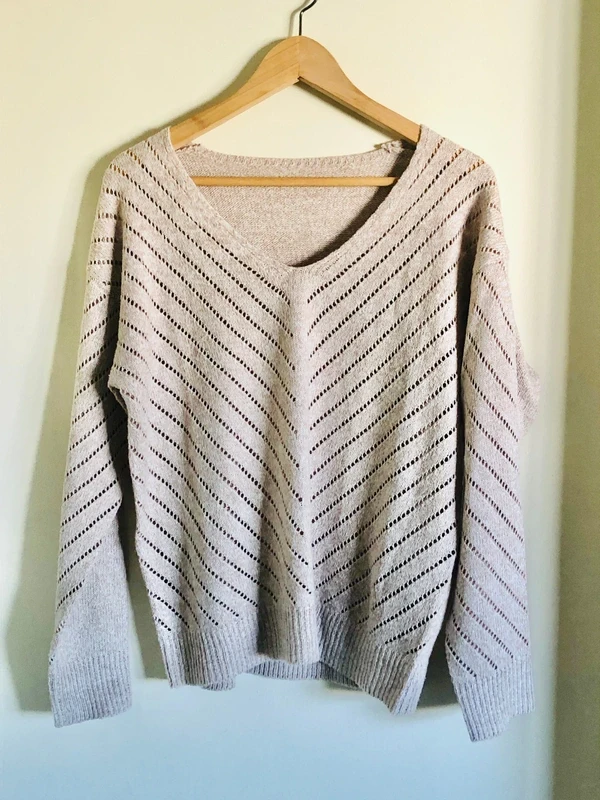 Beige gebreide trui | V-hals | Maat M NIEUW – photo 2